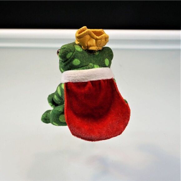 Oriental Trading Co Green Frog  Prince Plush Stuffed Animal Toy 4.5 Inch Tall - Picture 4 of 7